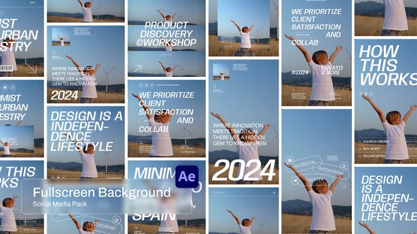 Videohive Fullscreen Background Social Media Pack Video Displays template preview