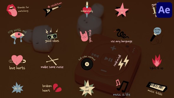 Videohive Music Titles for After Effects Titles template preview