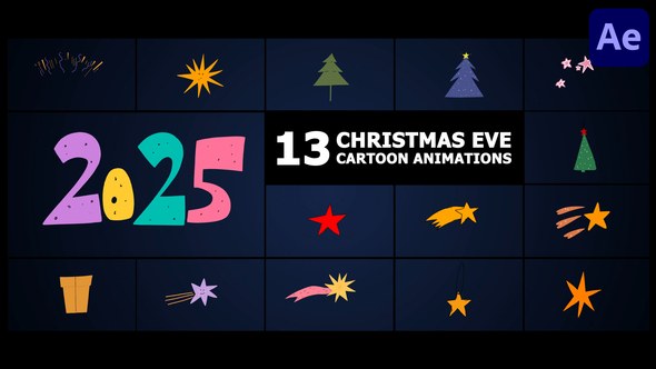 Videohive Christmas Eve Cartoon Animations | After Effects Elements template preview