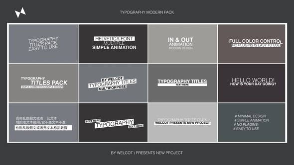 Videohive Typography Modern Pack | After Effects Titles template preview