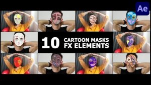 Videohive Cartoon Masks | After Effects Elements template preview