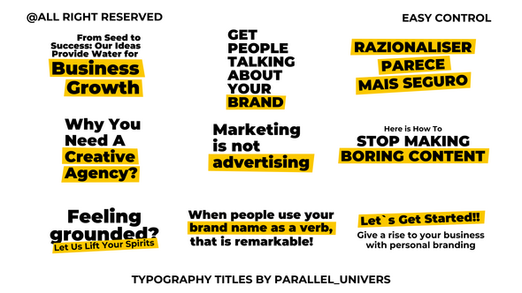 Videohive Typography Titles | AE 59400861 Titles template preview