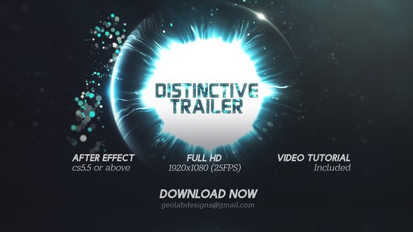 Videohive Distinctive Cinematic Trailer l Particles Lights Trailer l Particles Waves Trailer Titles template preview