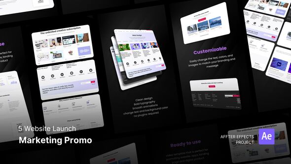 Videohive Website Launch - Marketing Promo Video After Effects Project Product Promo template preview