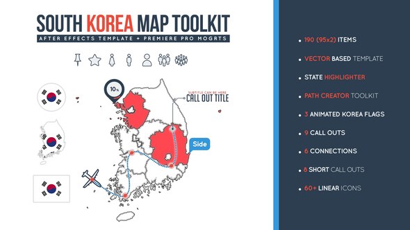 South Korea Map Toolkit Video Displays template preview