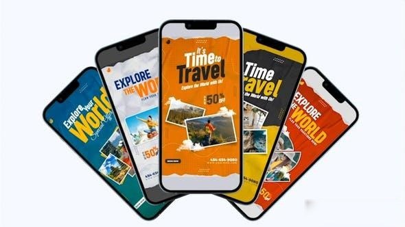 Videohive Travel Tourism Instagram Facebook Story Openers template preview