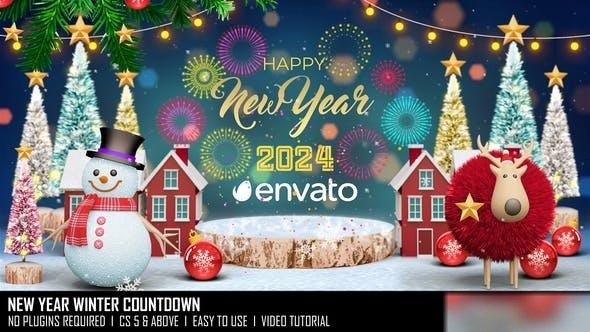 Videohive New Year Winter Countdown Openers template preview