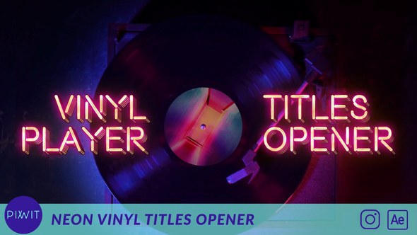 Videohive Neon Vinyl Titles Opener Titles template preview