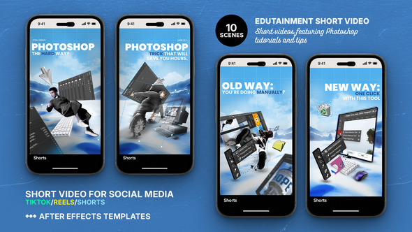 Videohive Photoshop Edutainment Video Template for TikTok/Reels/Shorts Product Promo template preview