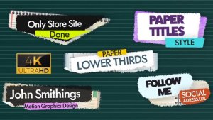 Videohive Paper Lower Thirds Titles Elements template preview