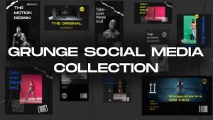 Videohive Grunge Social Media Collection Openers template preview