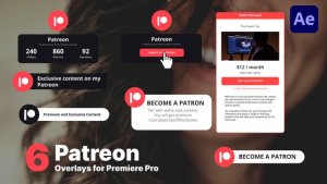 Videohive Patreon Subscribe Overlays Elements template preview