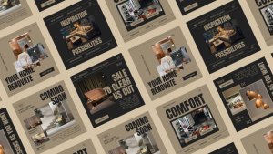 Videohive Furni Interior Instagram Posts Product Promo template preview
