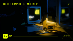 Videohive Old Computer Mockup Night Version Product Promo template preview