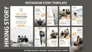 Videohive Hiking stories Openers template preview