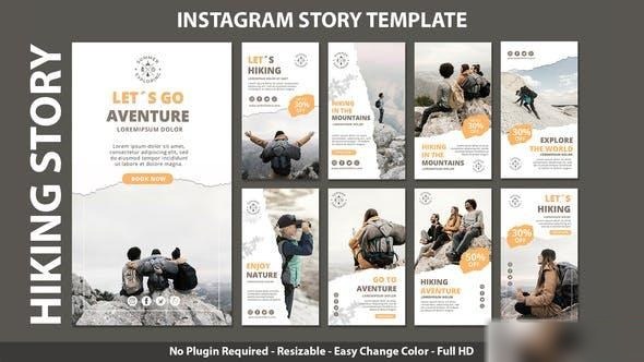 Videohive Hiking stories Openers template preview