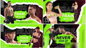 Videohive Glitch Fitness Promo Openers template preview