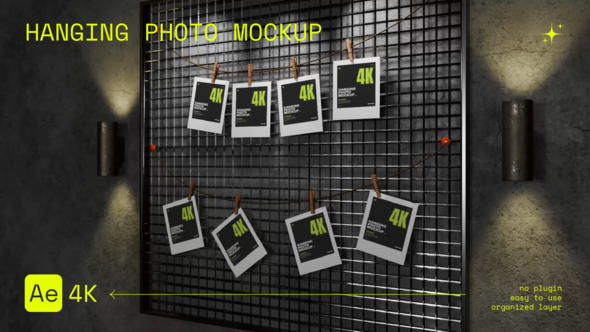Videohive Hanging Photo Mockup Product Promo template preview