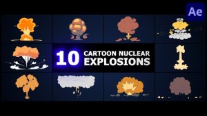 Videohive Cartoon Nuclear Explosions | After Effects Elements template preview