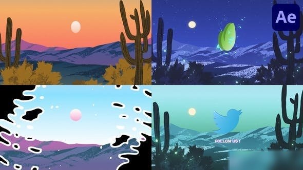 Videohive Sunset Painting Logo for After Effects Logo Stings template preview