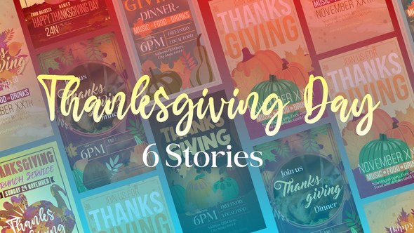 Videohive Six Thanksgiving Stories Openers template preview