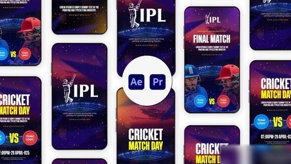 Videohive IPL Final Cricket Match Instagram Template Elements template preview