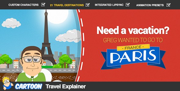 Videohive Cartoon Travel Explainer Openers template preview