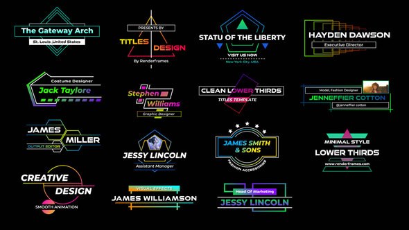Videohive Geometric Shapes Lower Thirds Elements template preview