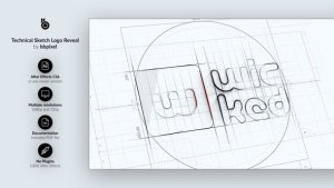 Technical Sketch Logo Reveal Video Displays template preview