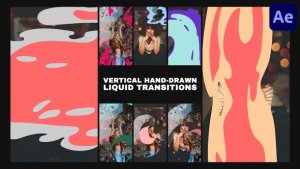 Videohive Vertical Hand Drawn Liquid Transitions | After Effects Elements template preview