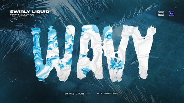 Videohive Swirly Liquid Text Animation Titles template preview