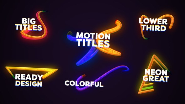 Videohive Neon Lower Thirds Big Titles Titles template preview