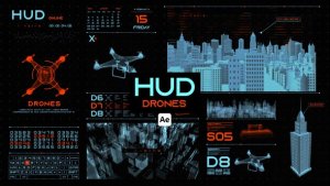 Videohive HUD Drones for After Effects Infographics template preview