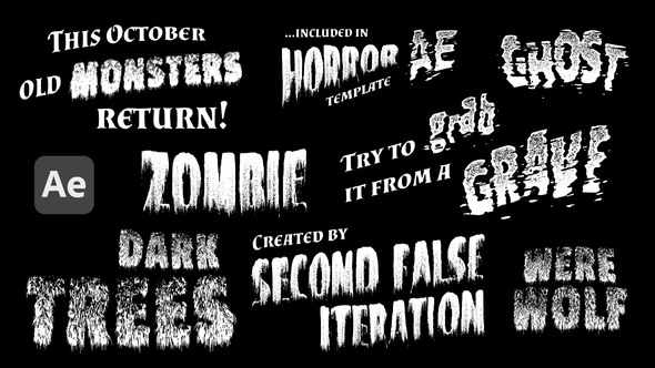 Videohive Monsters - Retro Horror Titles Titles template preview
