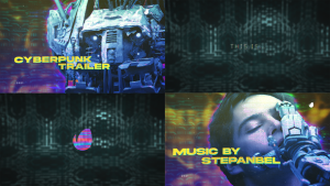 Videohive Cyberpunk Trailer Video Displays template preview