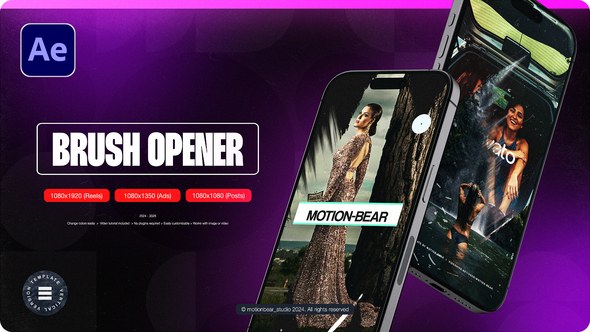 Videohive Vertical Brush Opener Openers template preview