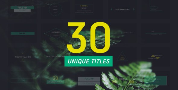 Videohive 30 Minimal Titles Titles template preview