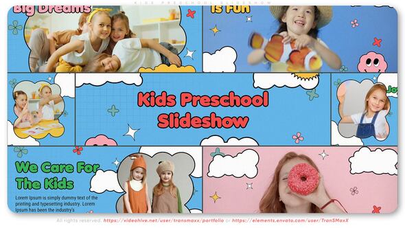 Videohive Kids Preschool Slideshow Video Displays template preview