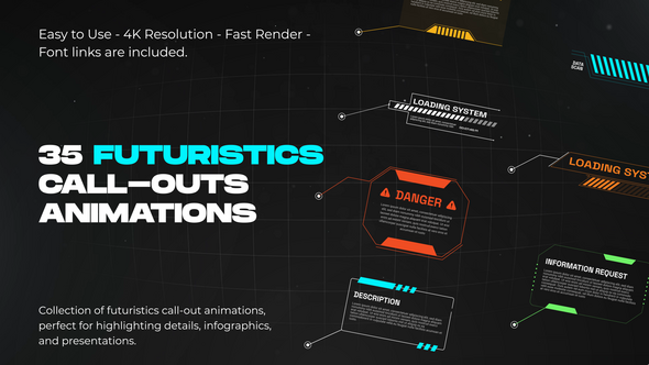 Videohive Futuristic Call-Outs Titles template preview