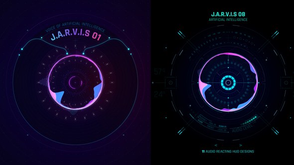 Videohive HUD Jarvis Elements template preview