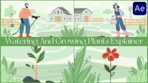 Videohive Watering And Growing Plants Explainer for After Effects Elements template preview