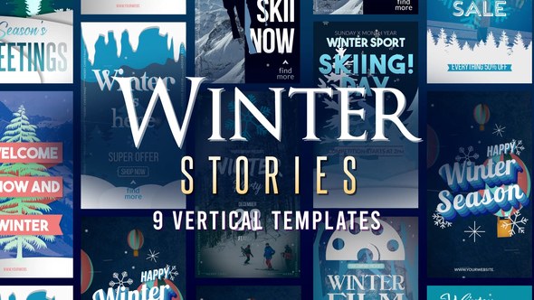 Videohive Winter Season Stories Product Promo template preview