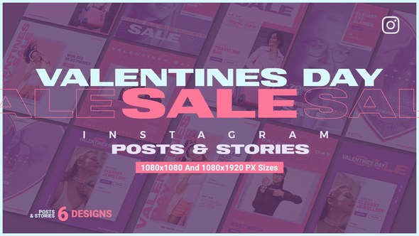Videohive Valentine's Day Sale Instagram Ad V111 Video Displays template preview