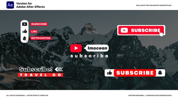 Videohive Subscribe Titles Elements template preview