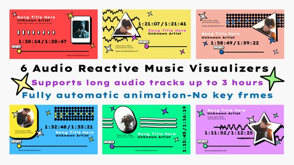 Videohive Audio Reactive Music Visualizer 54336389 Video Displays template preview
