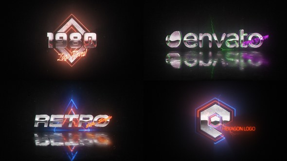 Videohive Retro Wave Logo Logo Stings template preview