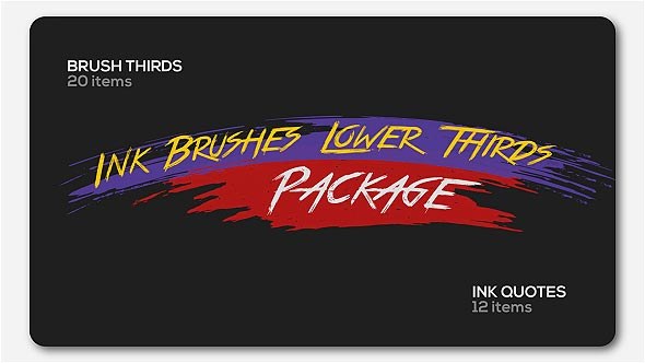 Ink Brushes Lower Thirds Package Video Displays template preview