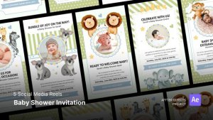 Videohive Social Media Reels - Baby Shower Invitation After Effects Template 48887125 Product Promo template preview