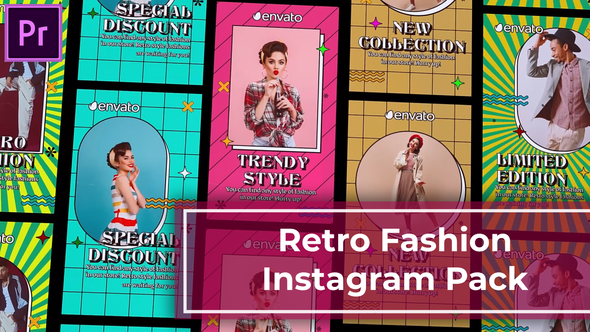 Retro Fashion Instagram Story Reel 2 | MOGRT Premiere Pro template preview