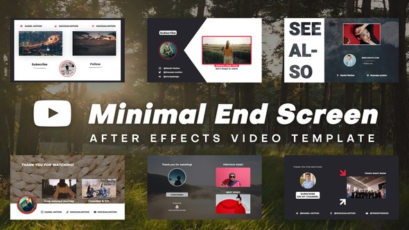 Videohive Minimal End Screens Broadcast-packages template preview